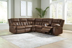 Warmstead Furniture - Ashley Furniture - Trail Boys Sectional - 2-Piece Reclining Sectional / Walnut - 82703S1