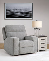 Warmstead Furniture - Ashley Furniture - Biscoe Living Room - PWR REC Loveseat/CON/ADJ HDRST / Pewter - 9050318