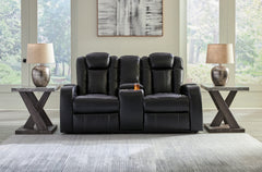 Warmstead Furniture - Ashley Furniture - Caveman Den Living Room - PWR Recliner/ADJ Headrest / Midnight - 9070313