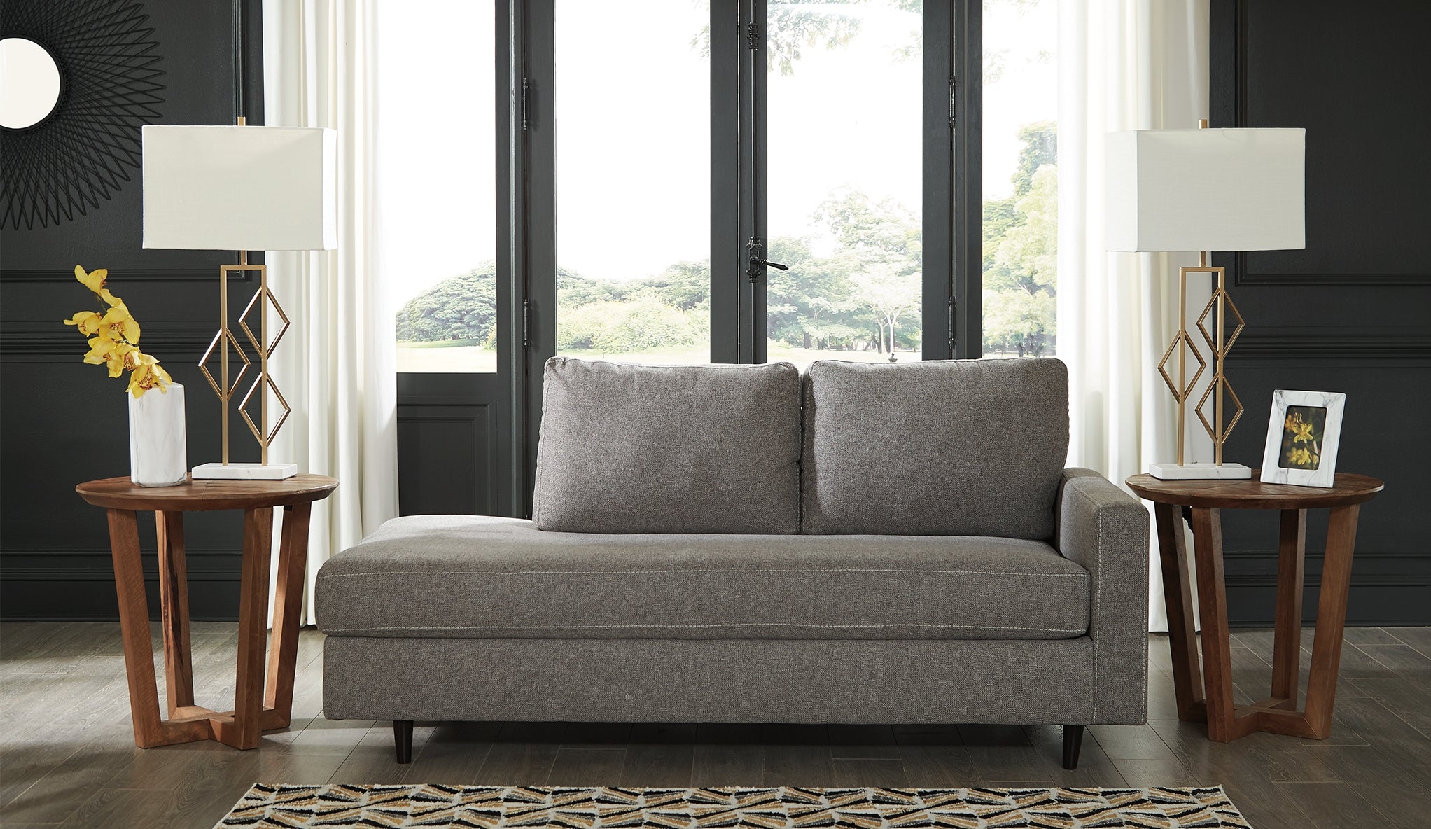 Warmstead Furniture - Ashley Furniture - Lyman Living Room - RAF Corner Chaise / Graphite - 9330317