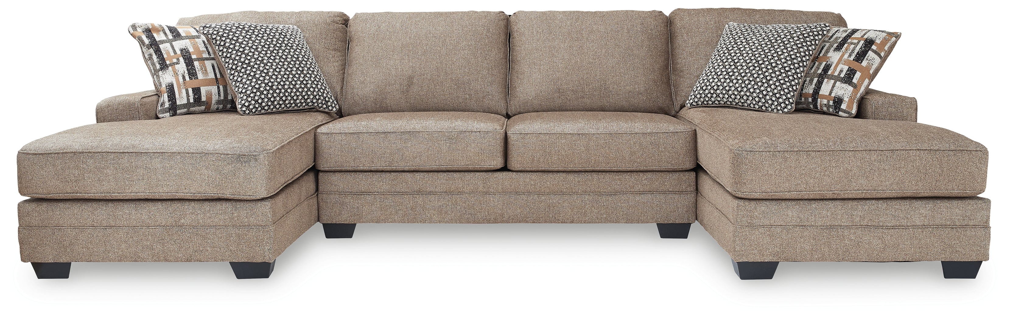 Warmstead Furniture - Ashley Furniture - Cannonbrook Sectional - RAF 3-Piece Sectional with Chaise / Nutmeg - 98201S3