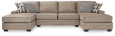 Warmstead Furniture - Ashley Furniture - Cannonbrook Sectional - RAF 3-Piece Sectional with Chaise / Nutmeg - 98201S3