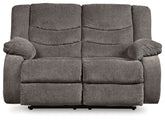 Warmstead Furniture - Ashley Furniture - Tulen Living Room - Reclining Loveseat / Gray - 9860686