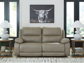 Warmstead Furniture - Ashley Furniture - Narwhal Place Sectional - 5-Piece Power Reclining Sectional / Pebble - PC99201S8