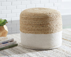 Warmstead Furniture - Ashley Furniture - Sweed Valley Pouf - Pouf / Natural/White - A1000420