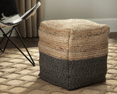 Warmstead Furniture - Ashley Furniture - Sweed Valley Pouf - Pouf / Natural/White - A1000420