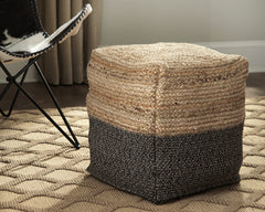 Warmstead Furniture - Ashley Furniture - Sweed Valley Pouf - Pouf / Natural/White - A1000420