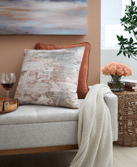 Warmstead Furniture - Ashley Furniture - Edinfielders Pillows - Pillow (4/CS) / Cream/Gray/Rust - A1001094