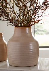 Warmstead Furniture - Ashley Furniture - Millcott Vase - Vase (2/CS) / Tan - A2000582