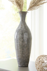 Warmstead Furniture - Ashley Furniture - Brockwich Vase - Vase / Antique Gray - A2000589