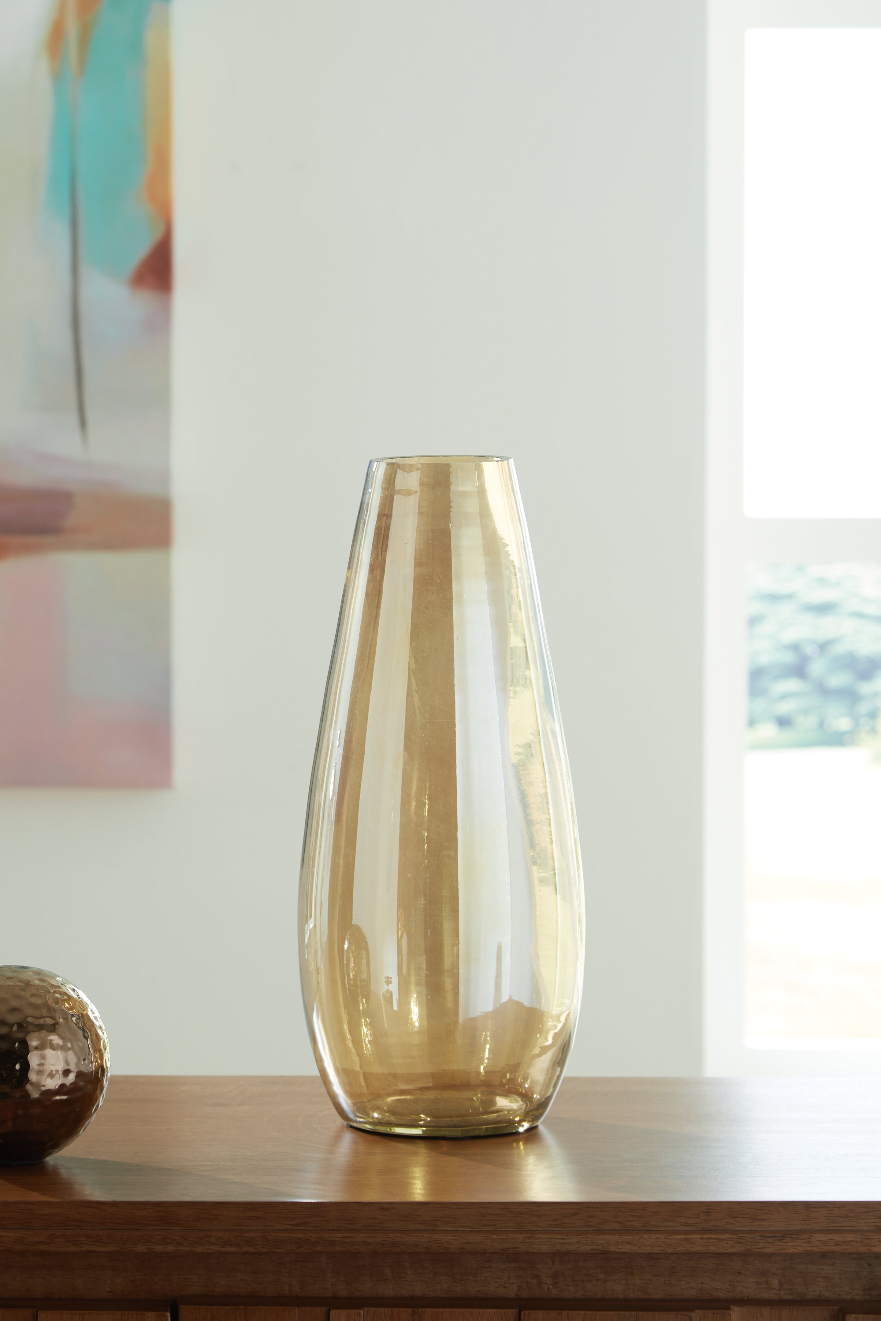 Warmstead Furniture - Ashley Furniture - Rhettman Vase - Vase / Amber - A2900005