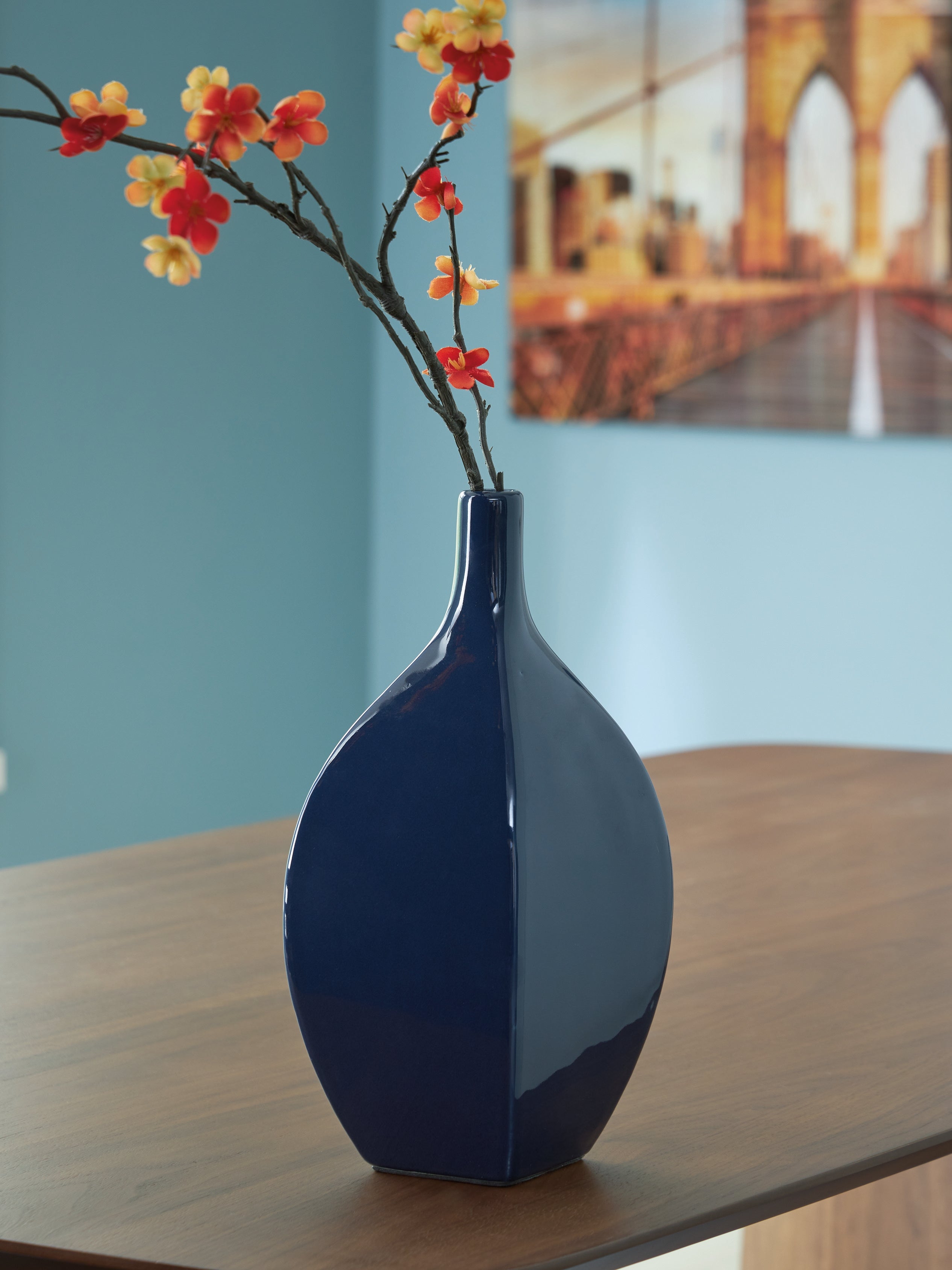Warmstead Furniture - Ashley Furniture - Abtinson Vase - Vase / Navy - A2900032