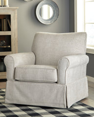 Warmstead Furniture - Ashley Furniture - Searcy Accent Chair - Swivel Glider Accent Chair / Quartz - A3000006