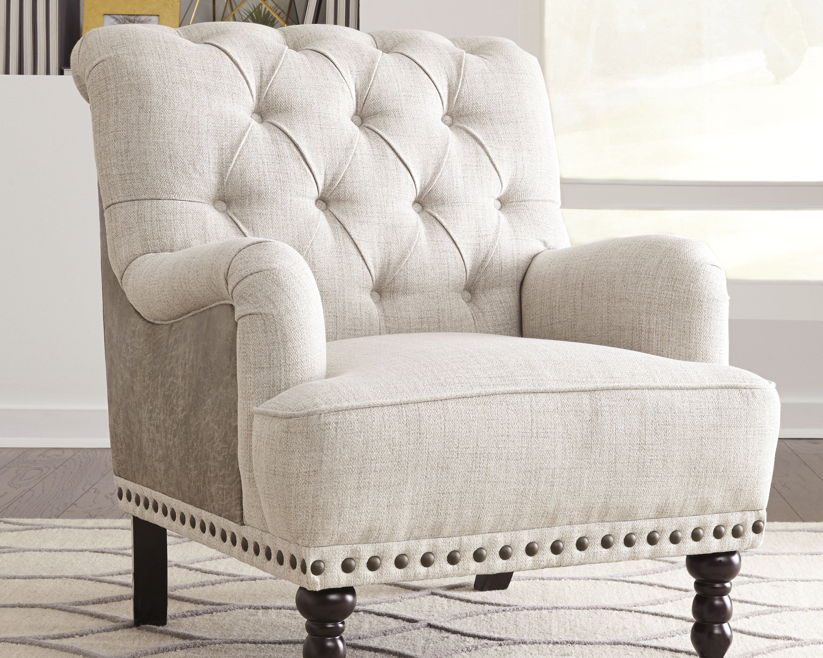Warmstead Furniture - Ashley Furniture - Tartonelle Accent Chair - Accent Chair / Ivory/Taupe - A3000053