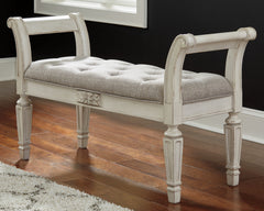 Warmstead Furniture - Ashley Furniture - Realyn Accent Bench - Accent Bench / Antique White / 46"W x 16"D x 26"H - A3000157