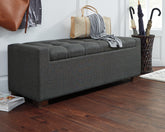 Warmstead Furniture - Ashley Furniture - Cortwell Storage Bench - Storage Bench / Gray / 54"W x 18"D x 18"H - A3000224