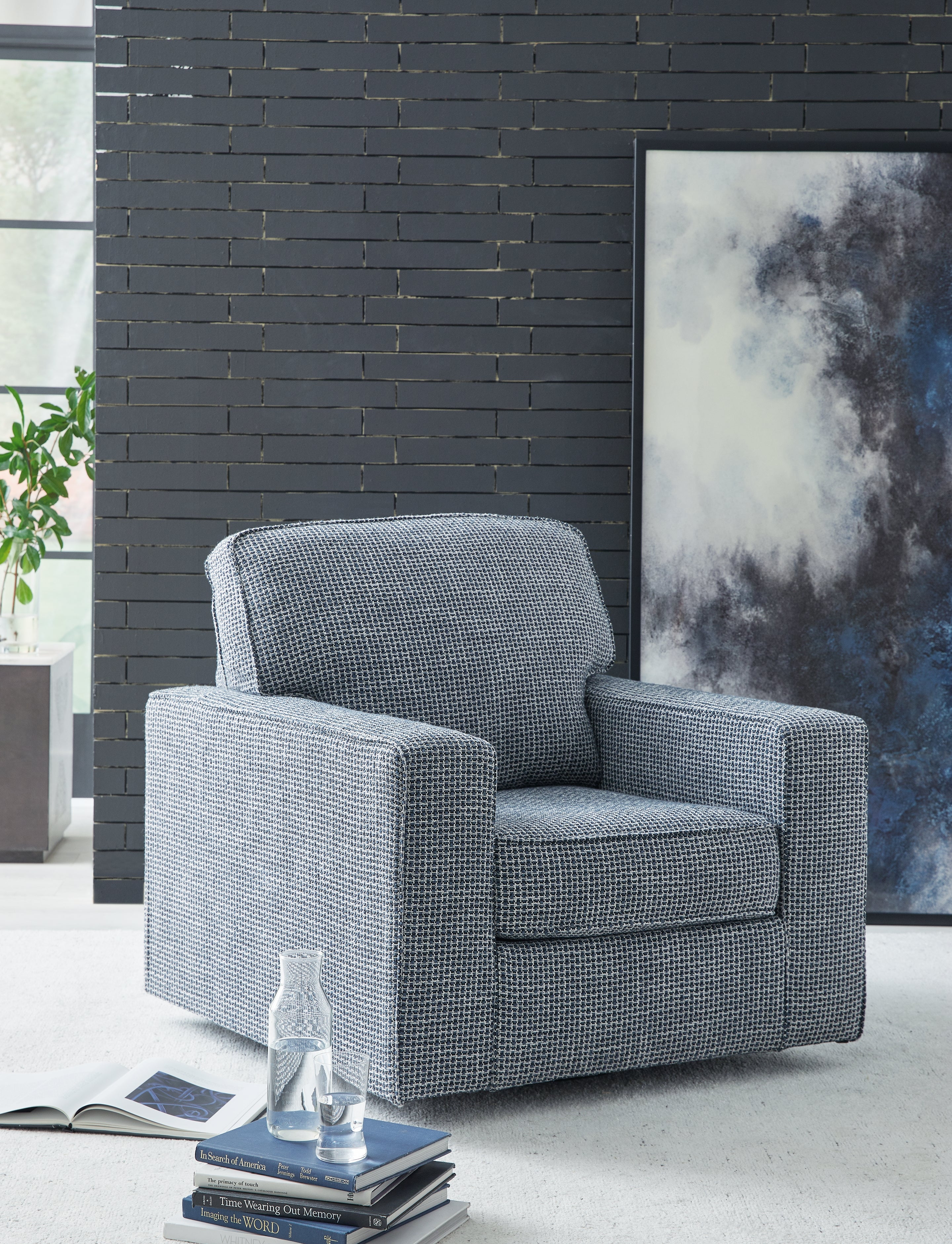 Warmstead Furniture - Ashley Furniture - Olwenburg Swivel Accent Chair - Swivel Accent Chair / Denim - A3000652