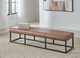 Warmstead Furniture - Ashley Furniture - Joston Accent Bench - Accent Bench / Caramel / 71"W x 19"D x 16"H - A3000693