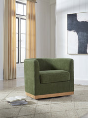 Warmstead Furniture - Ashley Furniture - Jersonlow Swivel Accent Chair - Swivel Accent Chair / Forest Green - A3000696