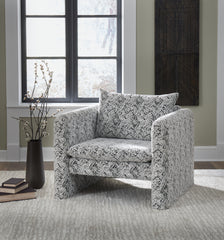 Warmstead Furniture - Ashley Furniture - Kenbell Accent Chair - Accent Chair / Black/White - A3000705