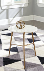 Warmstead Furniture - Ashley Furniture - Chadton Accent Table - Accent Table / White/Gold Finish - A4000004