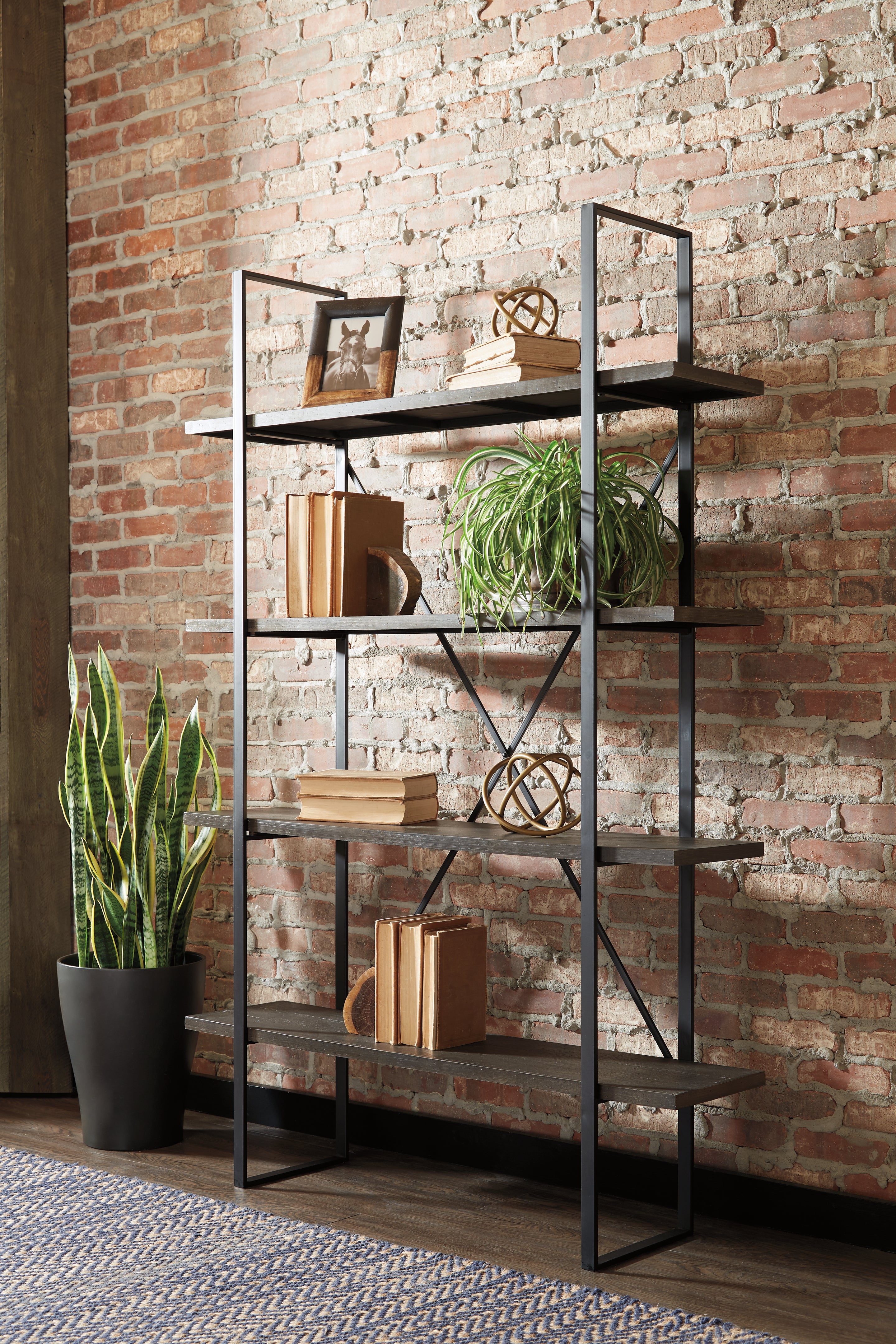 Warmstead Furniture - Ashley Furniture - Gilesgrove Bookcase - Bookcase / Black/Gray - A4000017