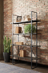 Warmstead Furniture - Ashley Furniture - Gilesgrove Bookcase - Bookcase / Black/Gray - A4000017