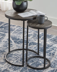 Warmstead Furniture - Ashley Furniture - Briarsboro Accent Table (Set of 2) - Accent Table Set (Set of 2) / Black/Gray - A4000231
