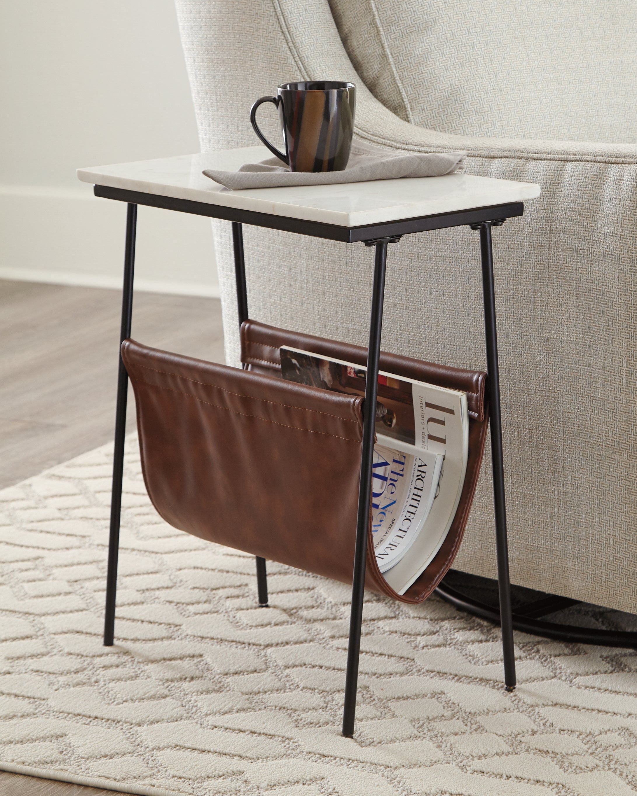 Warmstead Furniture - Ashley Furniture - Etanbury Accent Table - Accent Table / Brown/Black/White - A4000254