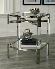 Warmstead Furniture - Ashley Furniture - Chaseton Accent Table - Accent Table / Clear/Silver Finish - A4000334