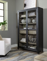 Warmstead Furniture - Ashley Furniture - Lenston Accent Cabinet - Accent Cabinet / Black/Gray - A4000507