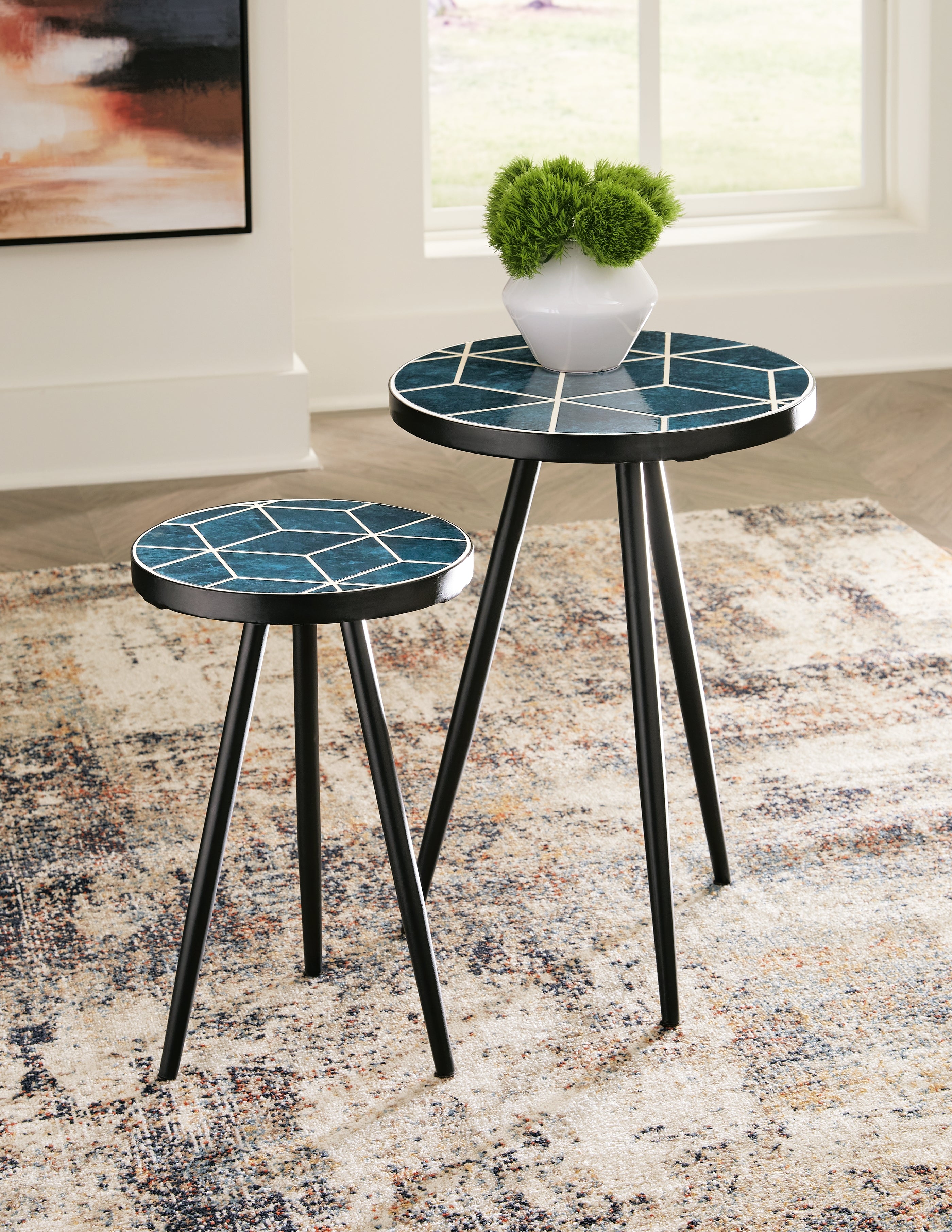 Warmstead Furniture - Ashley Furniture - Clairbelle Accent Table (Set of 2) - Accent Table (Set of 2) / Teal - A4000523