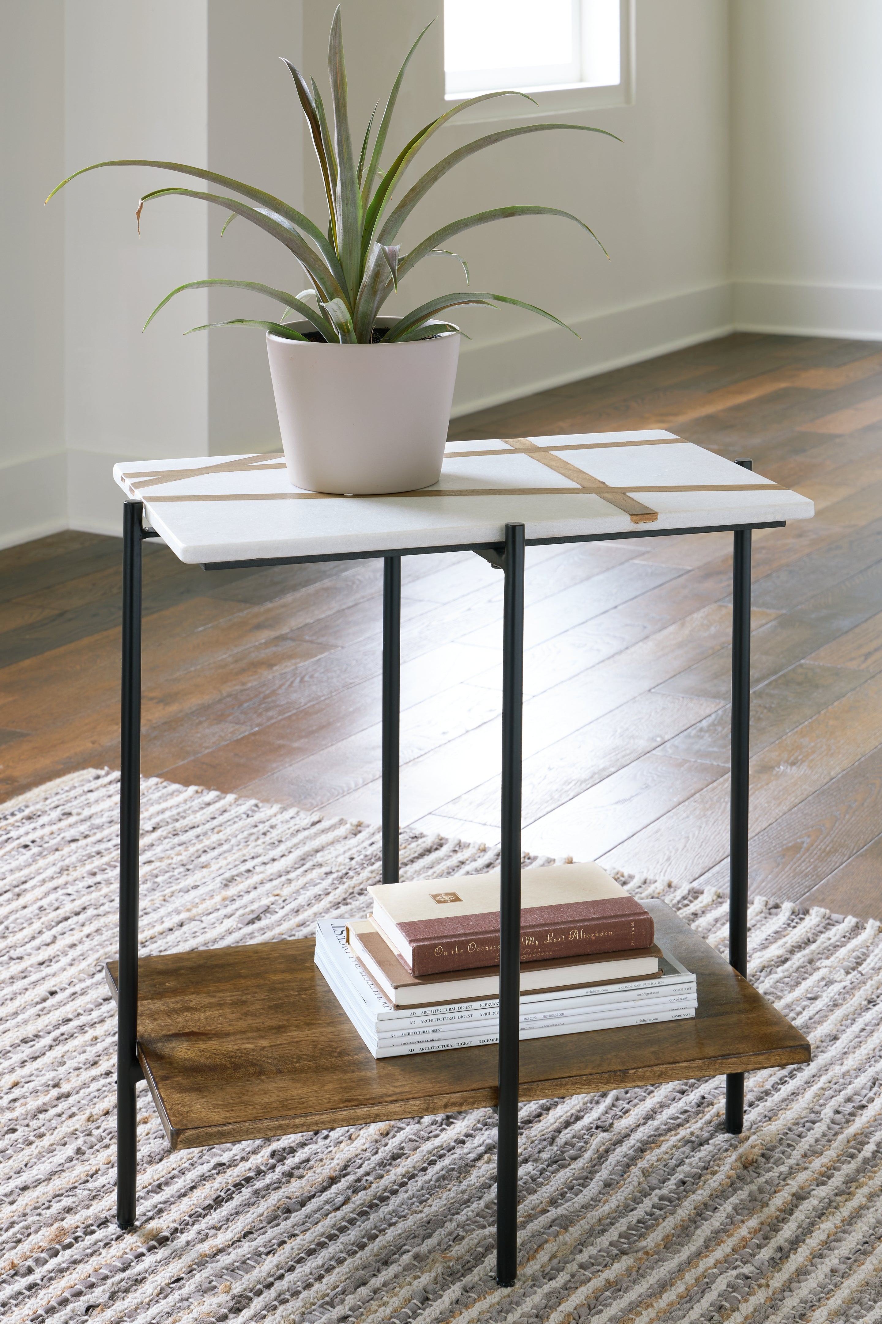 Warmstead Furniture - Ashley Furniture - Braxmore Accent Table - Accent Table / White/Light Brown - A4000525