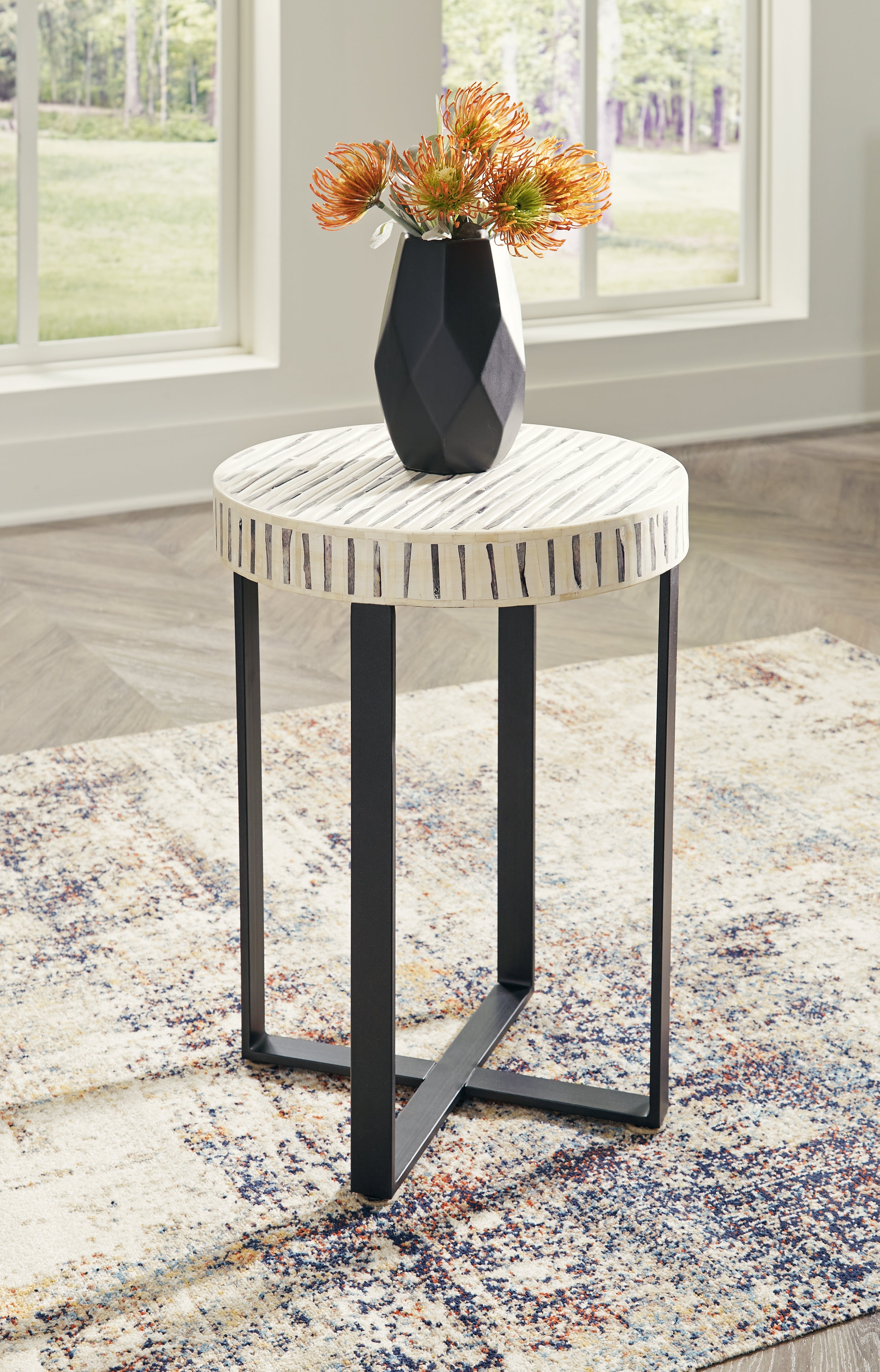 Warmstead Furniture - Ashley Furniture - Crewridge Accent Table - Accent Table / Black/Cream - A4000530