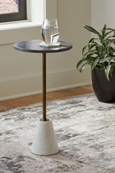 Warmstead Furniture - Ashley Furniture - Caramont Accent Table - Accent Table / Black/White/Gold Finish - A4000540