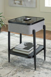 Warmstead Furniture - Ashley Furniture - Jorvalee Accent Table with Speaker - Accent Table with Speaker / Gray/Black - A4000550