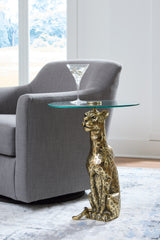 Warmstead Furniture - Ashley Furniture - Vallain Accent Table - Accent Table / Antique Gold Finish - A4000605