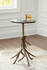 Warmstead Furniture - Ashley Furniture - Lemkins Accent Table - Accent Table / Black/Antique Gold Finish - A4000606