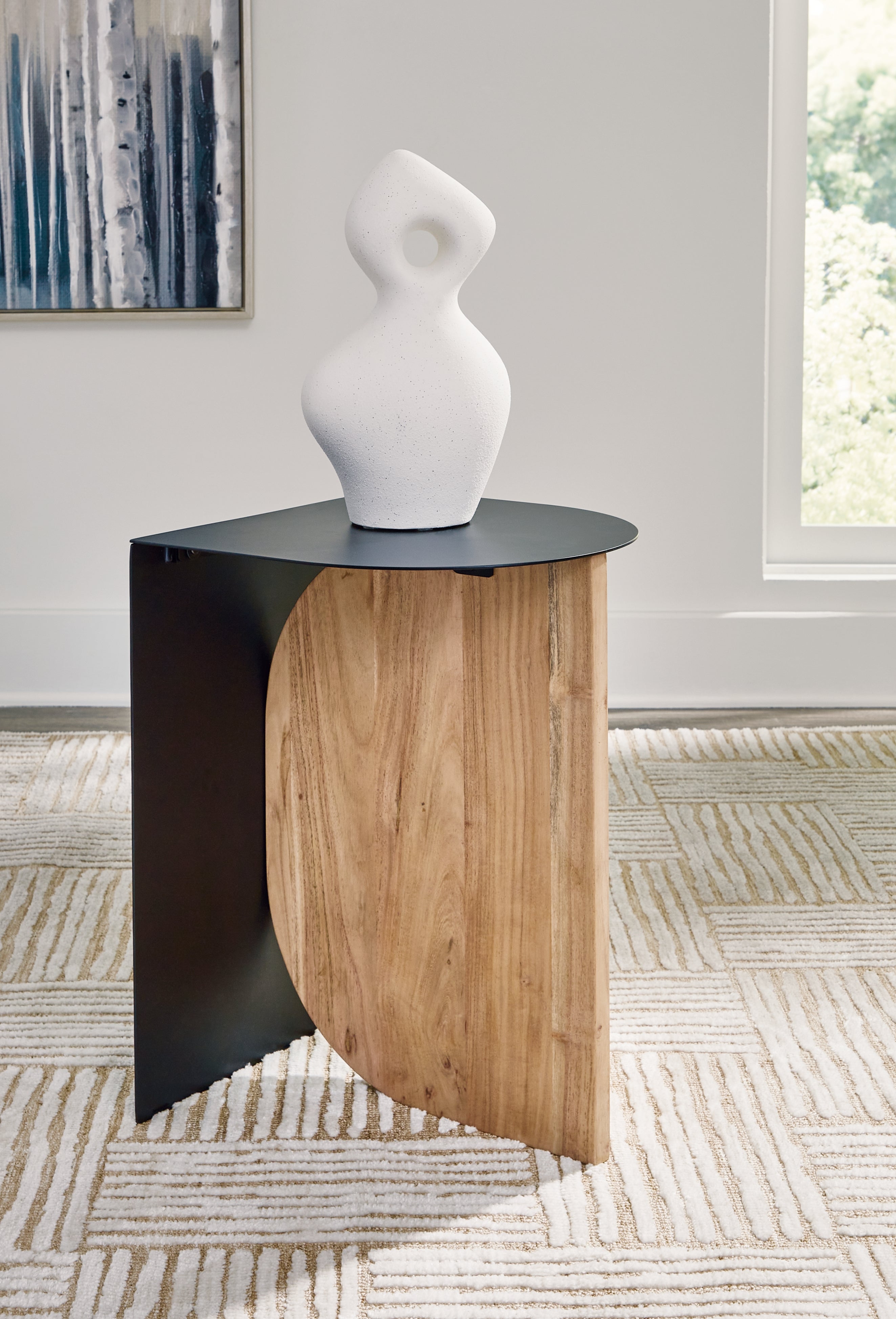 Warmstead Furniture - Ashley Furniture - Ladgate Accent Table - Accent Table / Black/Natural - A4000628