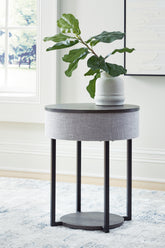 Warmstead Furniture - Ashley Furniture - Sethlen Accent Table with Speaker - Accent Table with Speaker / Gray/Black - A4000641