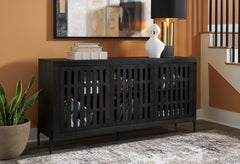 Warmstead Furniture - Ashley Furniture - Vallisburg Accent Cabinet - Accent Cabinet / Black/Natural - A4000644