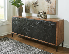 Warmstead Furniture - Ashley Furniture - Dorannby Accent Cabinet - Accent Cabinet / Black/Brown - A4000649