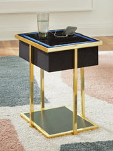 Warmstead Furniture - Ashley Furniture - Rexwell Accent Table with Speaker - Accent Table with Speaker / Black/Gold Finish - A4000681