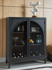 Warmstead Furniture - Ashley Furniture - Armenleigh Accent Cabinet - Bar Cabinet / Black/Brown - A4000702
