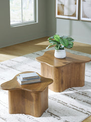 Warmstead Furniture - Ashley Furniture - Abeford Accent Coffee Table (Set of 2) - Accent Cocktail TBL Set (Set of 2) / Brown - A4000711