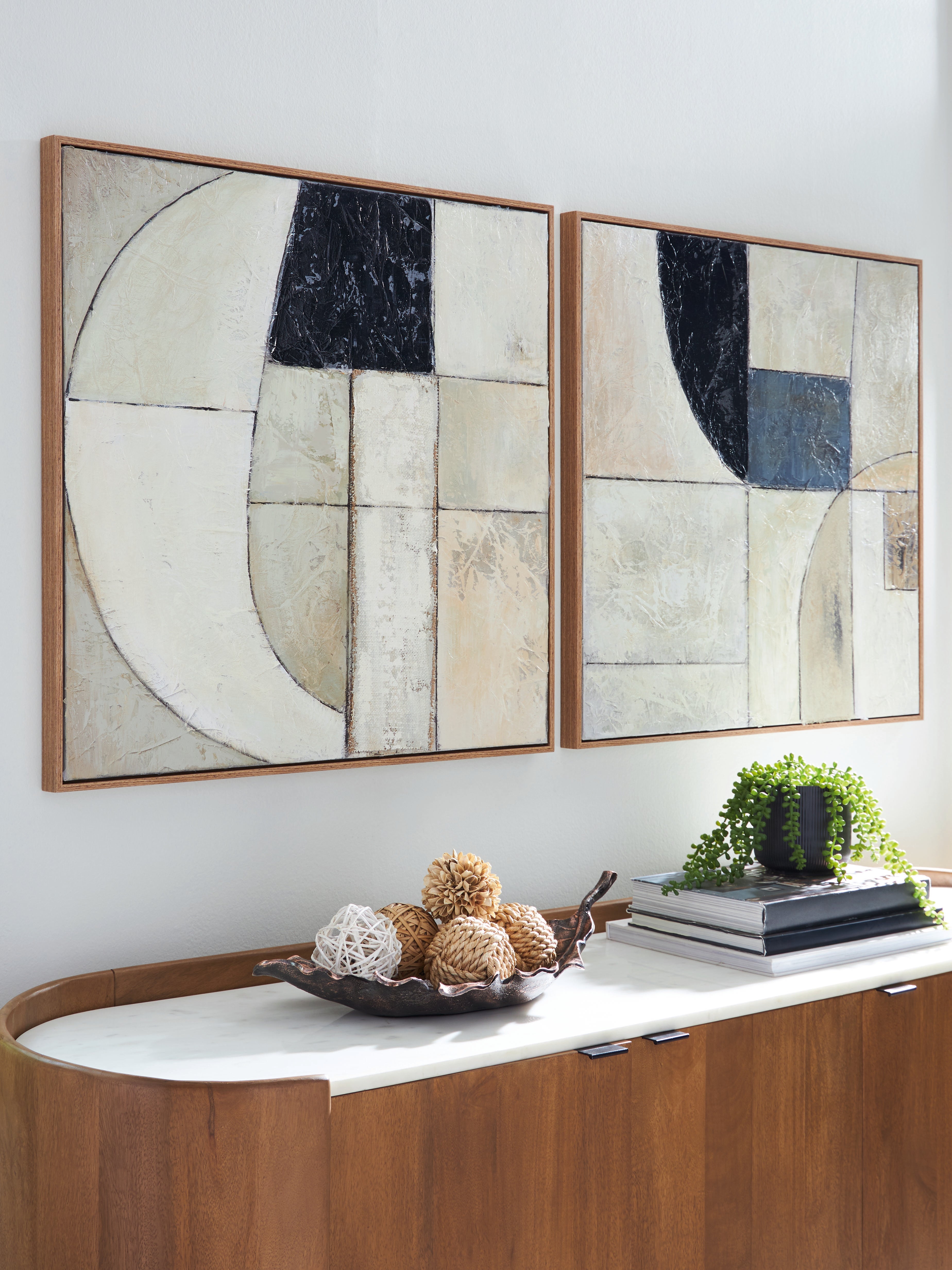 Warmstead Furniture - Ashley Furniture - Bexlen Wall Decor - Wall Art Set (Set of 2) / Tan/Taupe/Black - A8000498