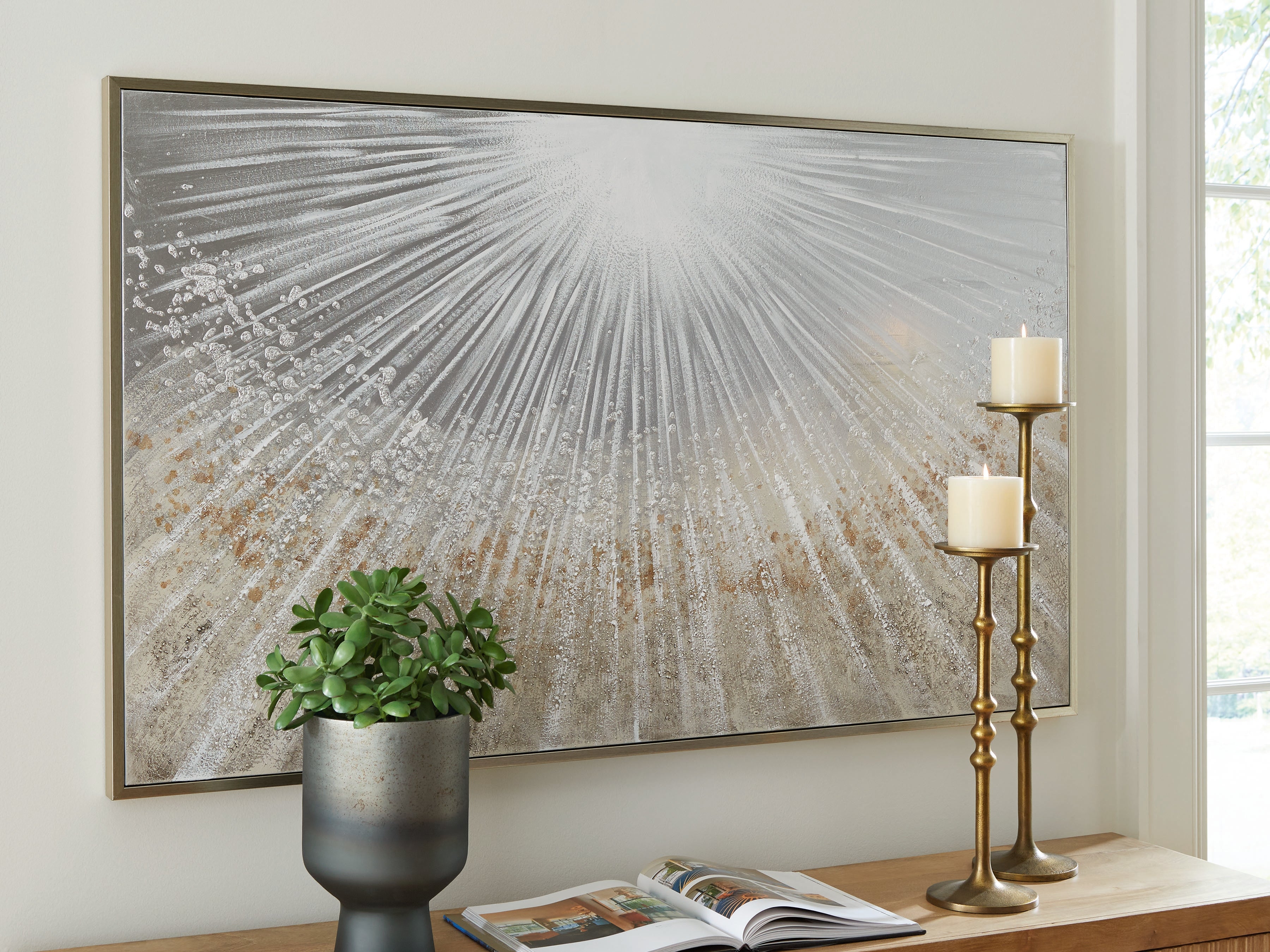 Warmstead Furniture - Ashley Furniture - Waldard Wall Decor - Wall Art / Gray/Taupe/White - A8000501