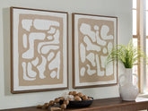Warmstead Furniture - Ashley Furniture - Waldett Wall Decor - Wall Art Set (Set of 2) / Beige/White - A8000503