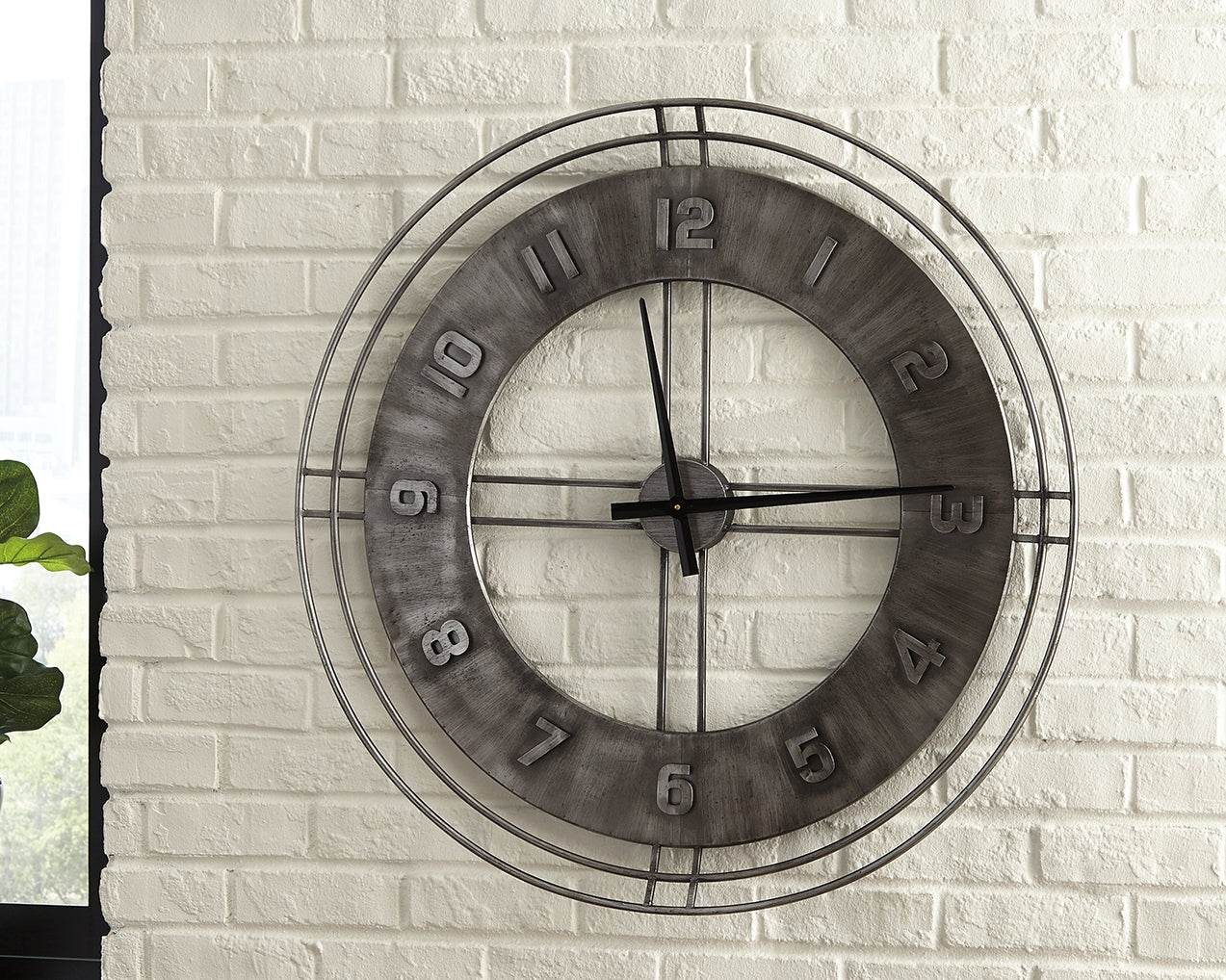 Warmstead Furniture - Ashley Furniture - Ana Sofia Wall Decor - Wall Clock / Antique Gray - A8010068