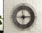 Warmstead Furniture - Ashley Furniture - Ana Sofia Wall Decor - Wall Clock / Antique Gray - A8010068